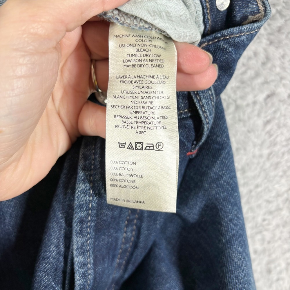 Free People Slim Shade Selvedge Cuffed Wide Leg Jeans Size 30 Dark Wash Logo - Picture 6 of 10